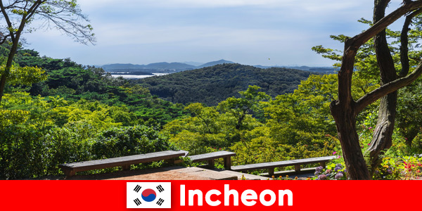 Градът и природата в Инчеон Южна Корея се хармонизират много добре
